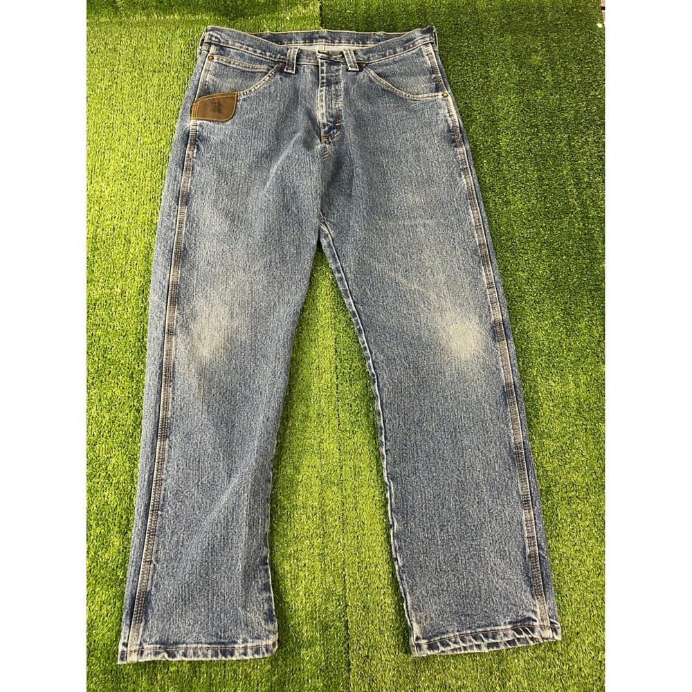 Wrangler Riggs Workwear Mens Blue Relaxed Carpenter Jeans 34x32 Medium Wash